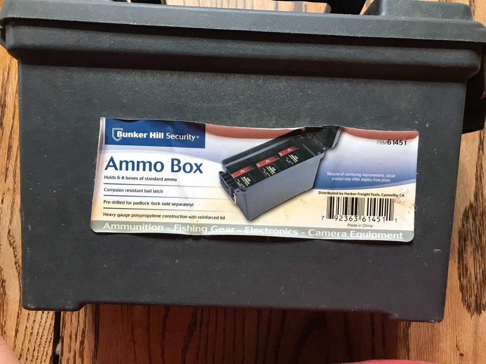 empty box Bunker Hill Security Ammo Box #61451 Heavy Gauge Polypropylene