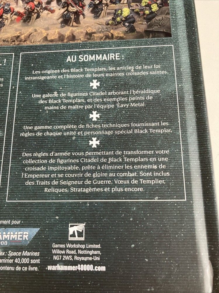 Warhammer 40K Black Templars Codex Supplement Hardback Book New Not Sealed