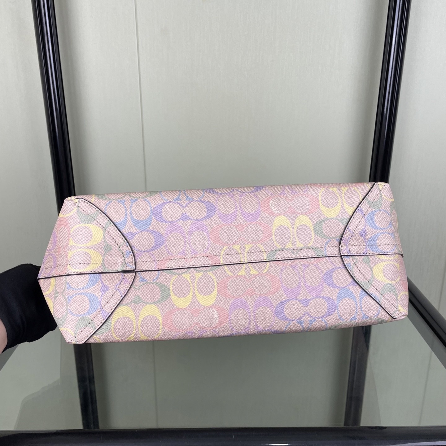 COACH City Tote Bag In Rainbow Signature Canvas CDA93 Sand Multi NEW #NEKO