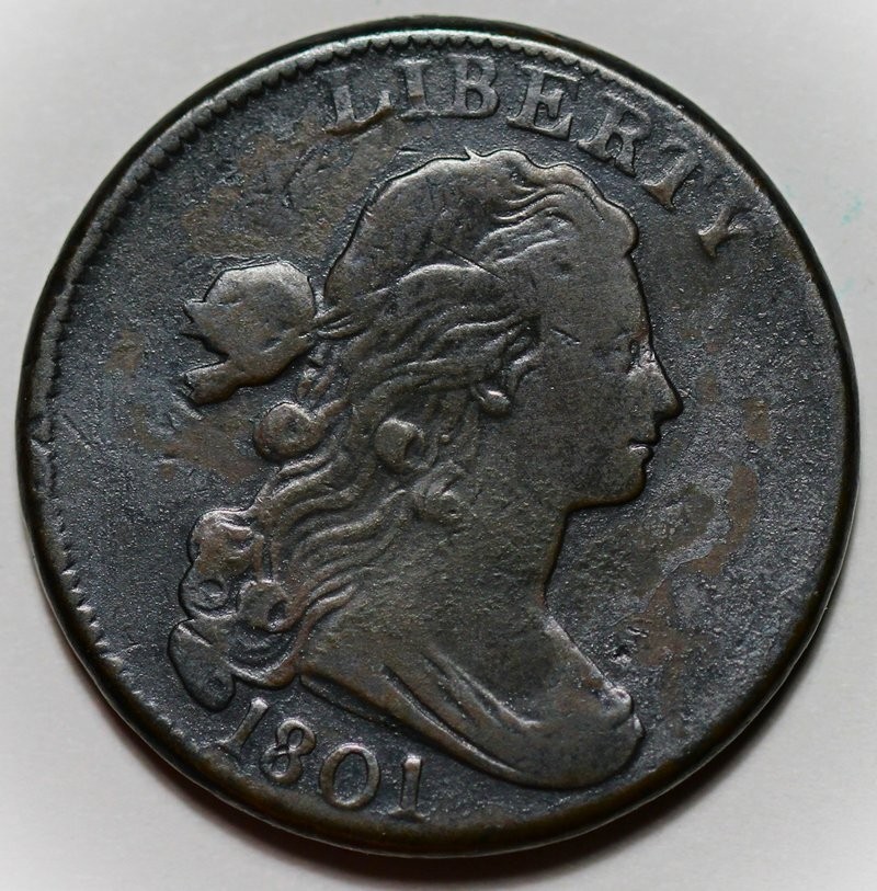 1801 Draped Bust Large Cent (S-224) - US 1c Copper Coin