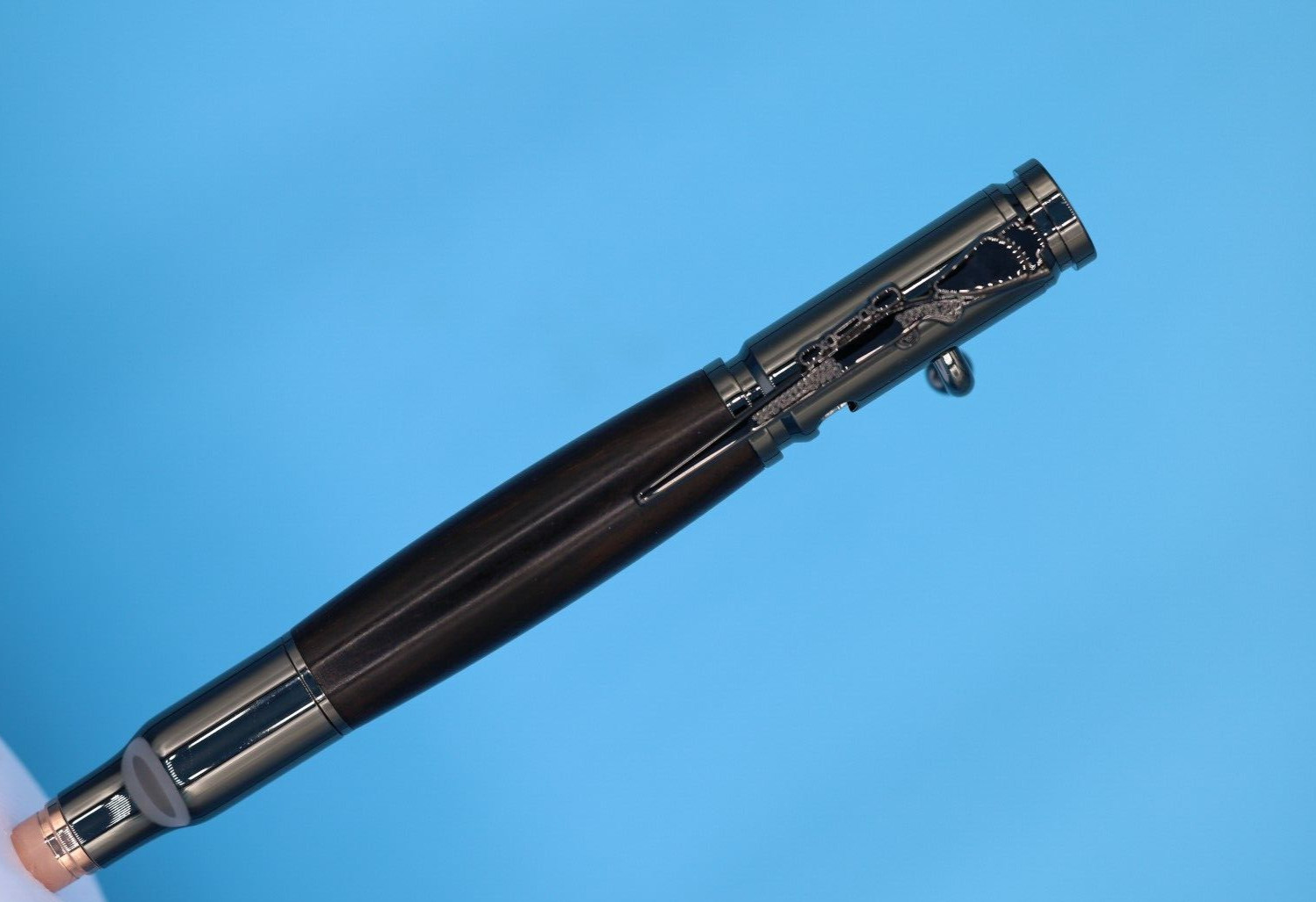 Gifts for Hunters 30 Caliber Bolt Action Pen GunMetal Blackwood