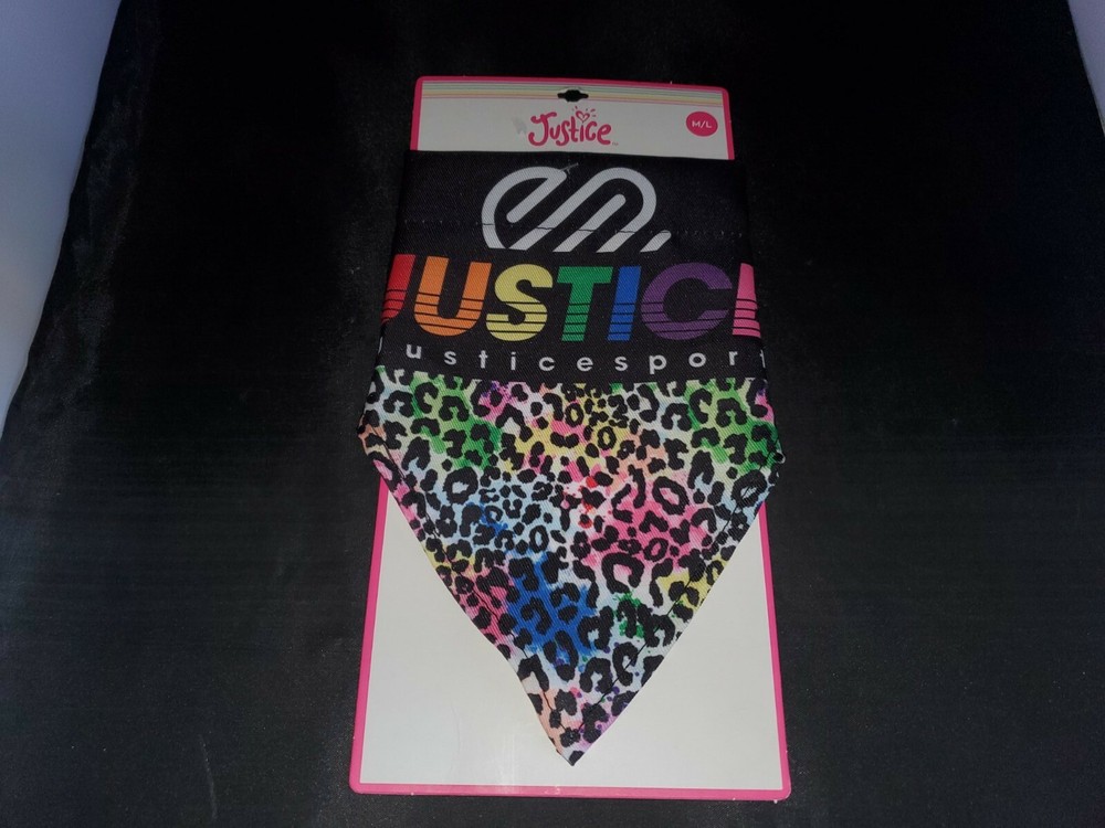 Justice M/L Black Pet Bandana