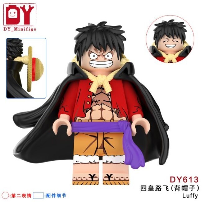 2 inch Custom, Luffy  Miniature Figure with Base, New/Mint