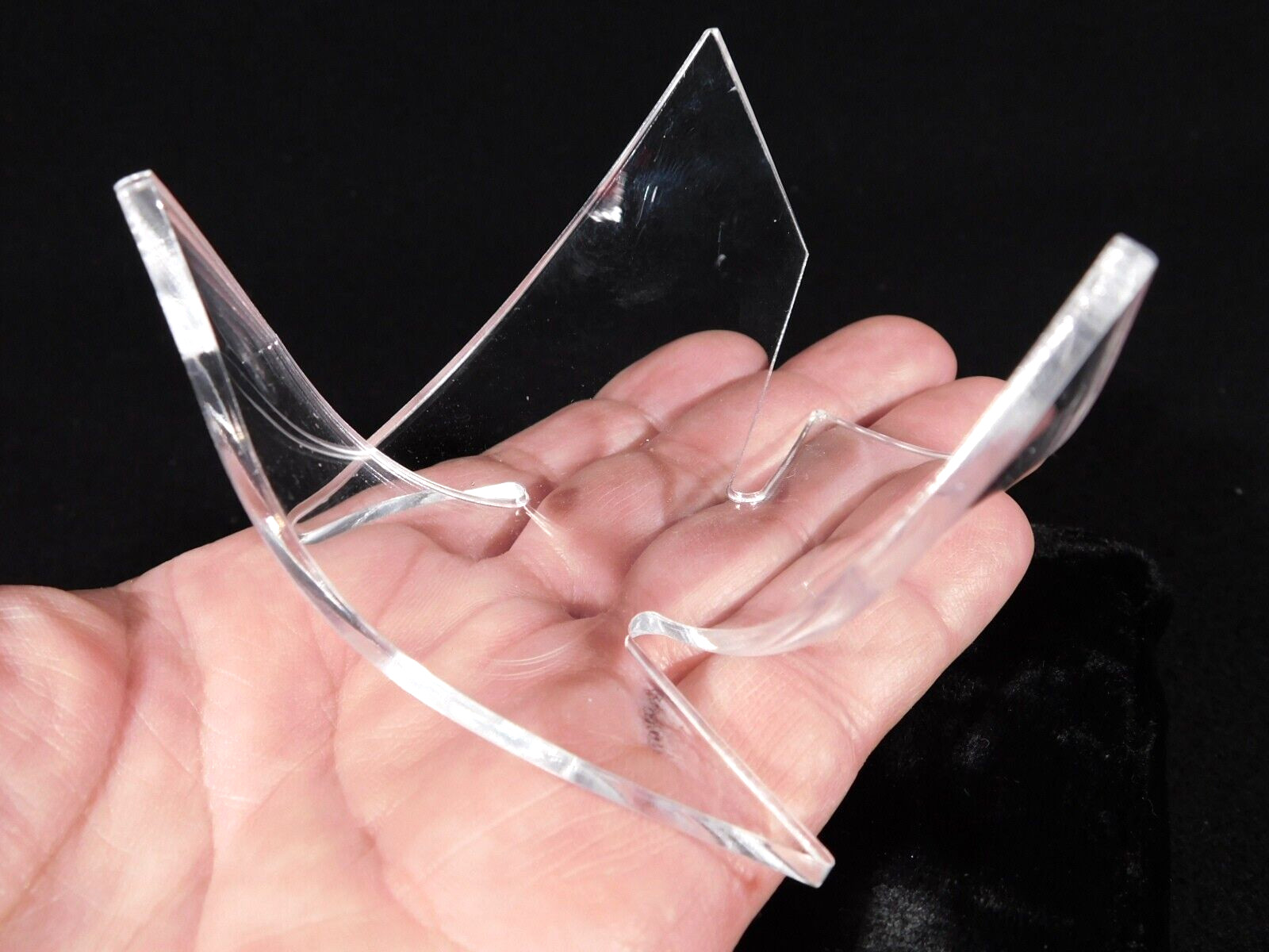 Display Stand Three Post TWIST Design Clear Lucite Medium Size