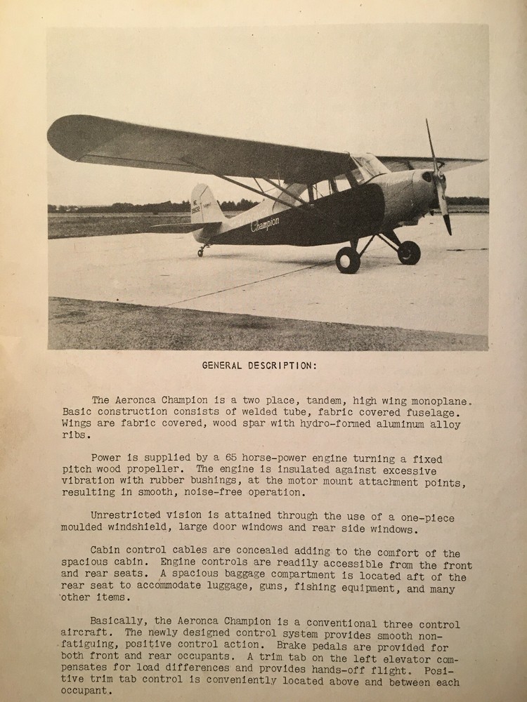 1946 Champion Aeronca 7A Service Manual