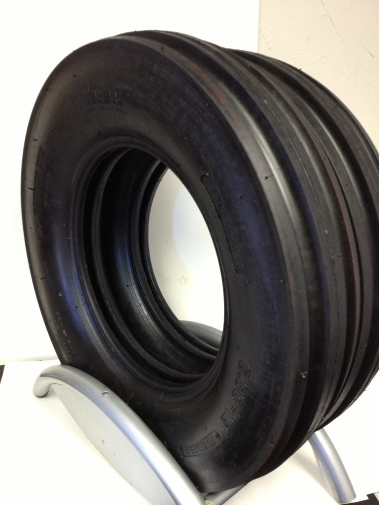 TWO 600-16 TRACTOR TIRES F2 6.00-16 TRI RIB 6.00 16 3 RIB W/TUBES 6 P.R.