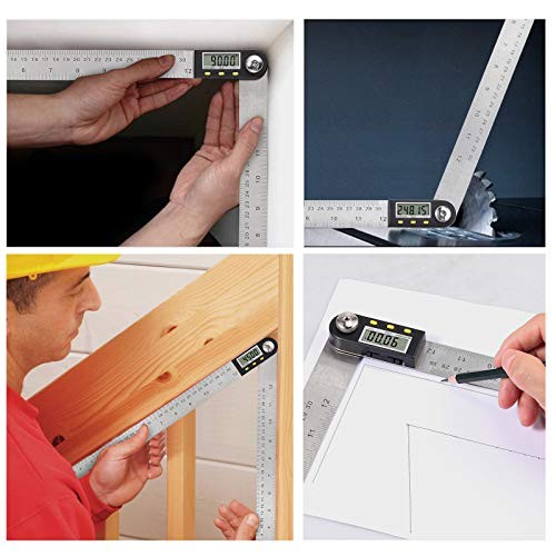 /30cm Digital Angle Finder Protractor Ruler with Data Stainless Steel 12 inch