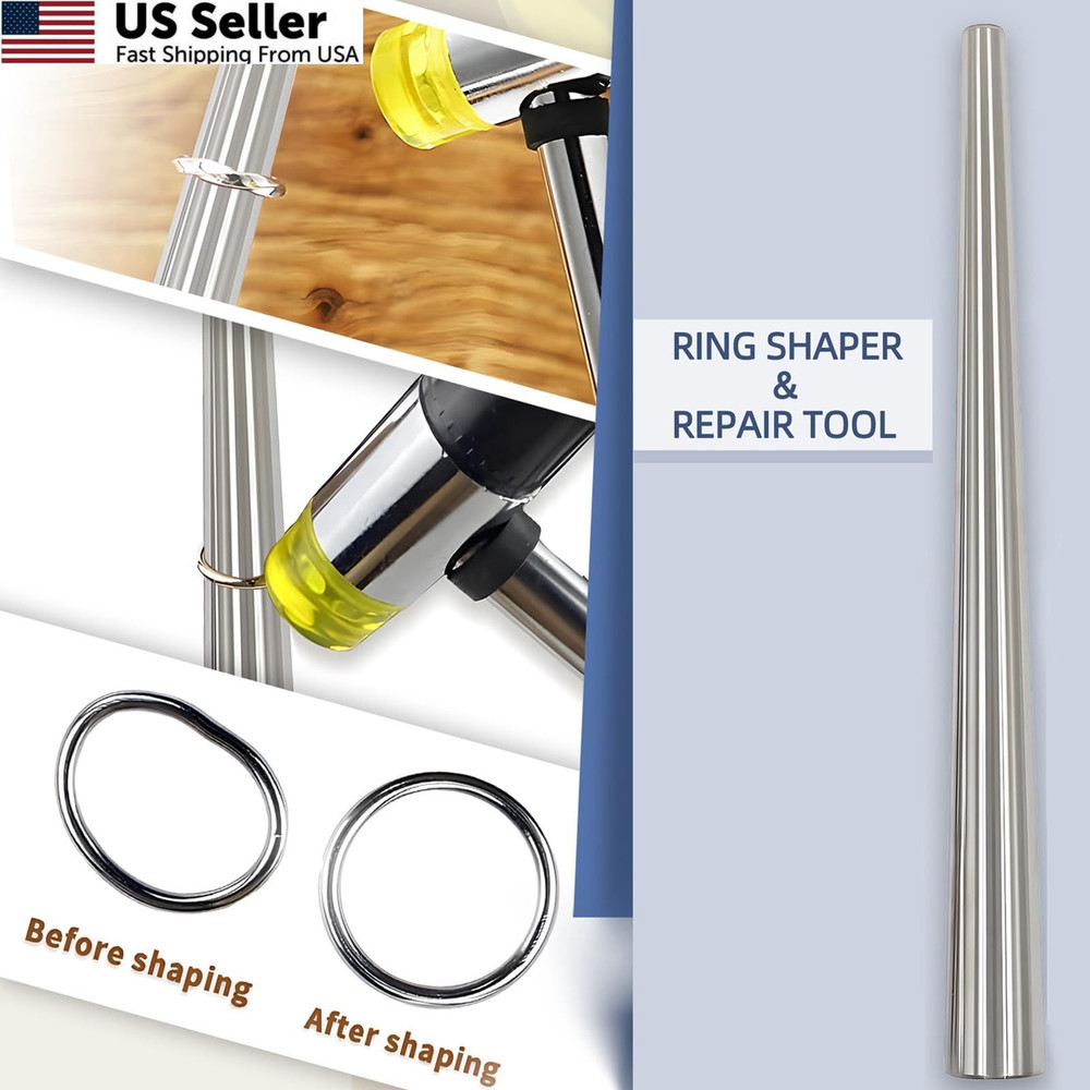 HEYMOUS Ring Sizer Mandrel Measuring Tool Steel Sizing Gauge Sizers Set...
