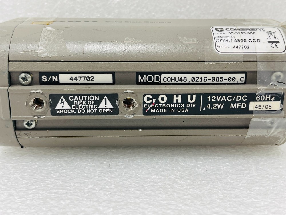COHU Solid State Laser Camera Coherent Model COHU48 / USED - FREE SHIPPING