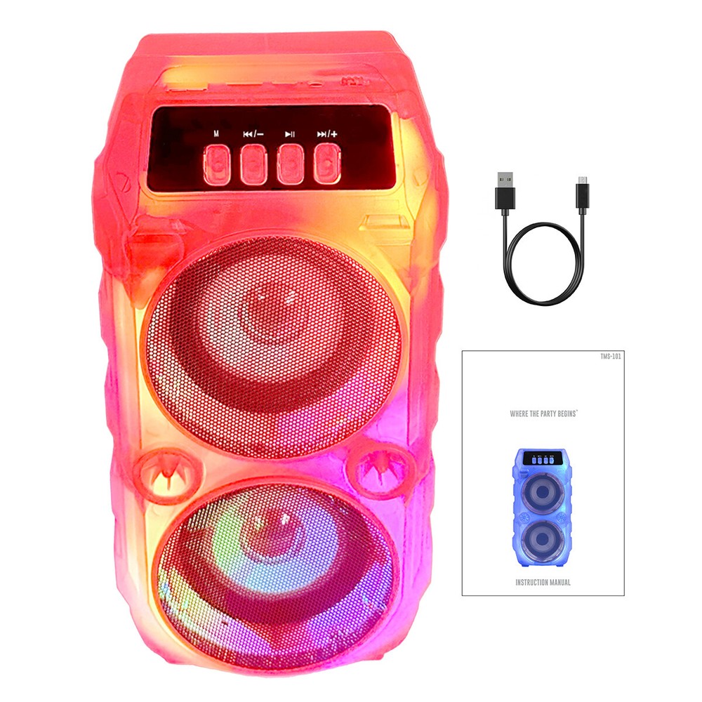 2500W PORTABLE BLUETOOTH RECHARGEABLE SPEAKER WITH TRANSLUCENT MOTION LIGHTS TWS