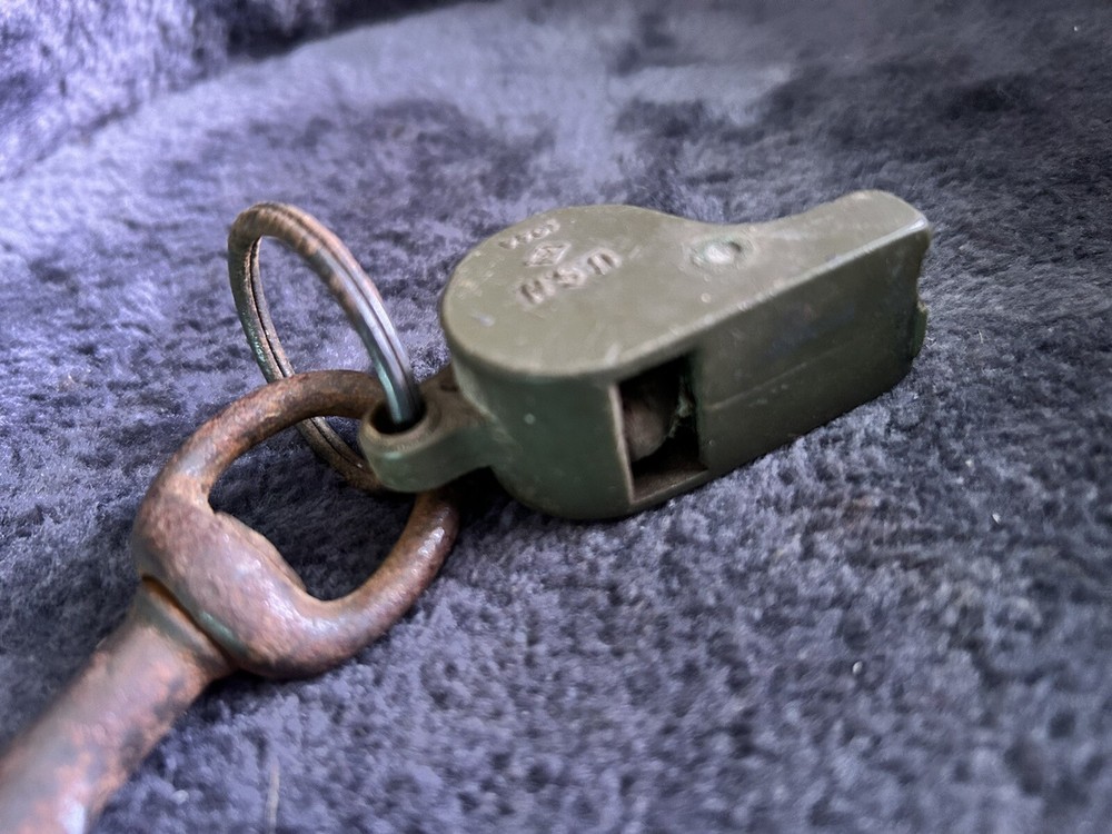 Vintage WW2 US Navy Whistle and Trigger Hook