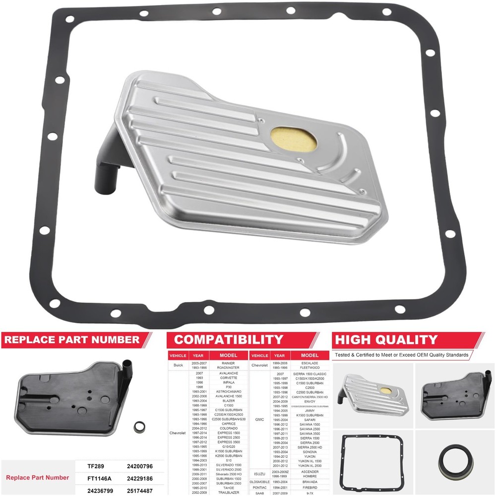4L60E Automatic Transmission Filter Kit Gasket TF289 Replacement