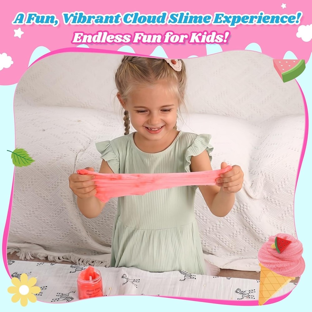 Creative DIY 2 Pack Cloud Slime Kit with Refreshing Mint - Perfect Birthday Gift
