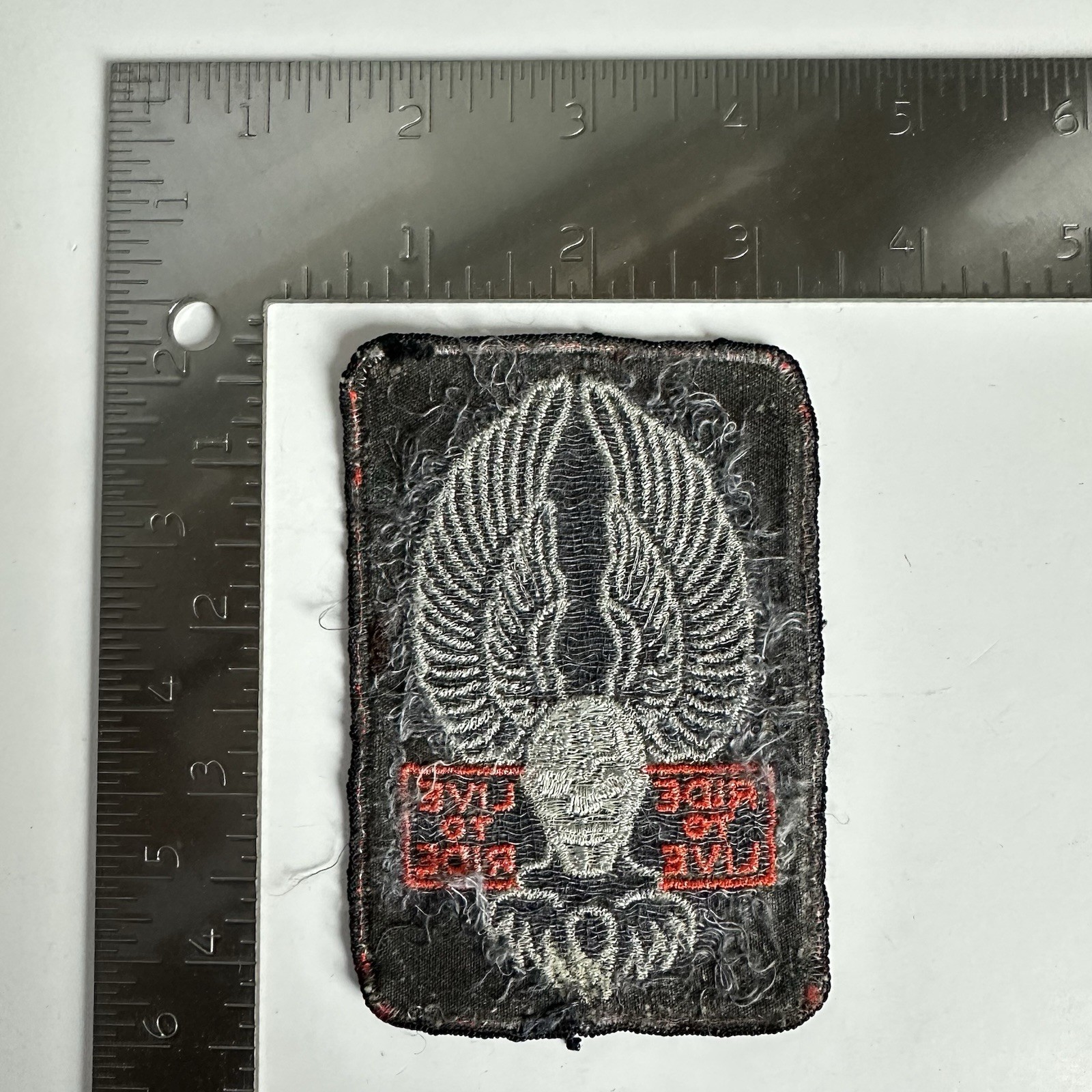 Vintage Harley Davidson Skull Eagle Wings Up Ride To Live Embroidered Patch