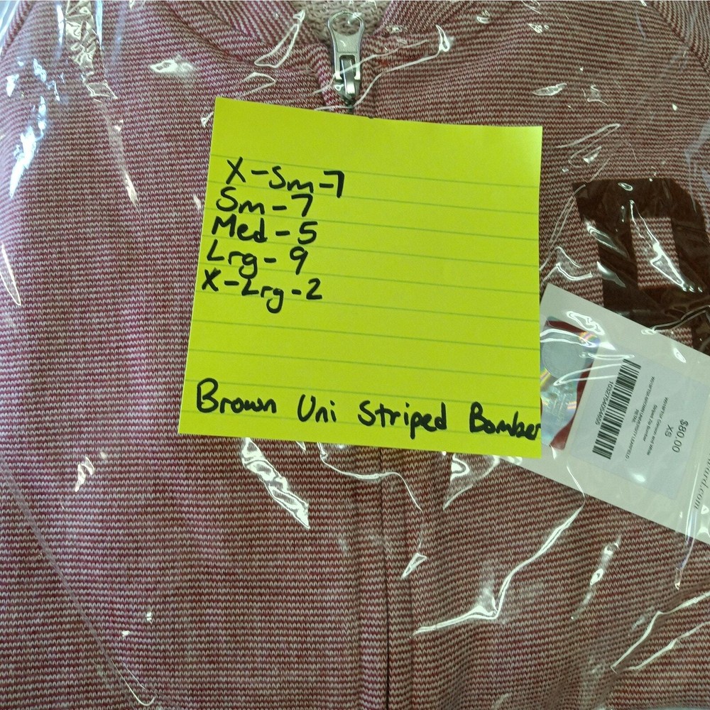 New Brown University Striped Bomber Jacket