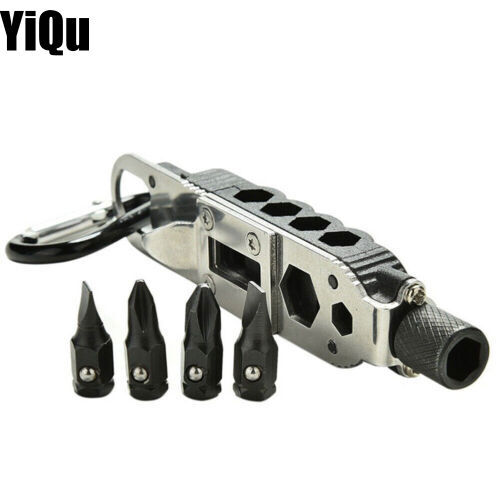 Black Multifunction Tactical EDC Mini Pocket Knife Survival Multitool Keychain