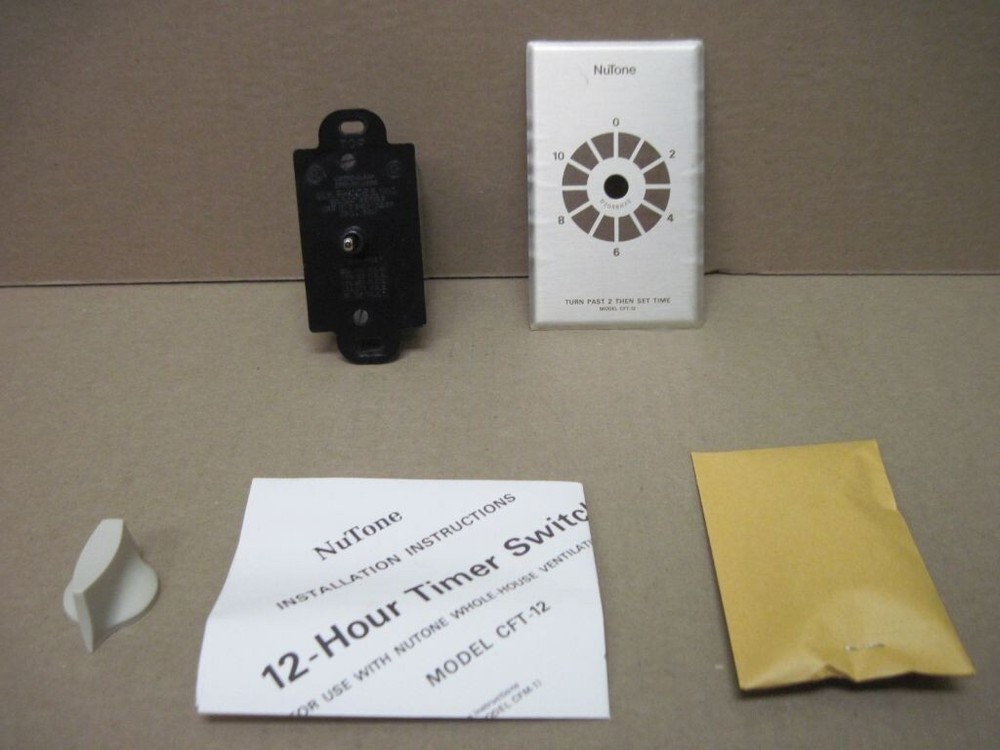 Nutone CFT-12 Automatic 12 Hour Timer Switch 120Vac 20Amp