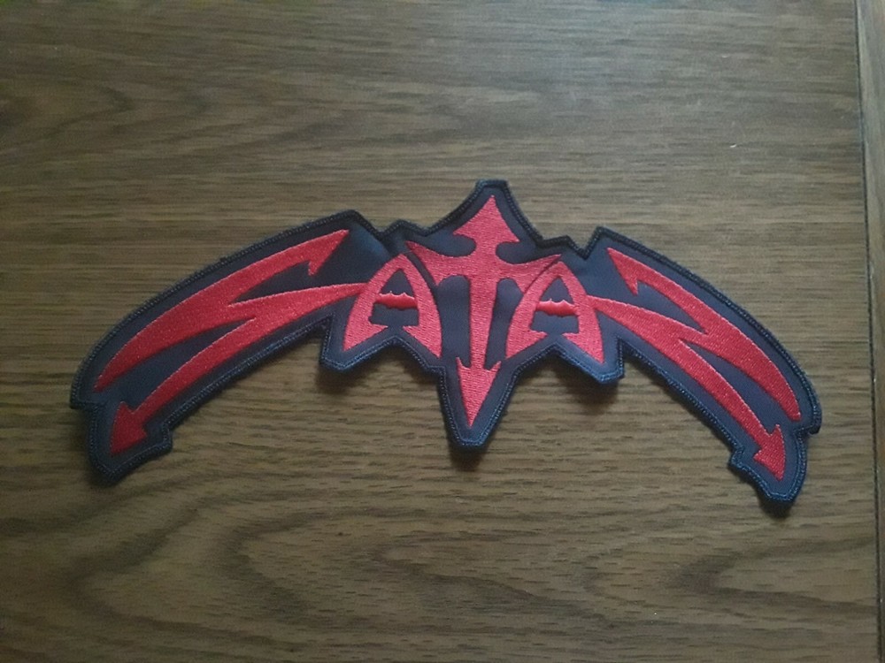 SATAN,SEW ON RED EMBROIDERED LARGE BACK PATCH