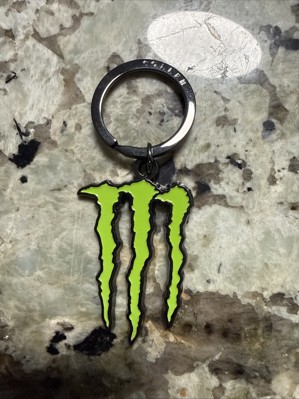 Monster Energy Drink Key chain Ring Green Logo Metal Enamel New - FREE SHIPPING!