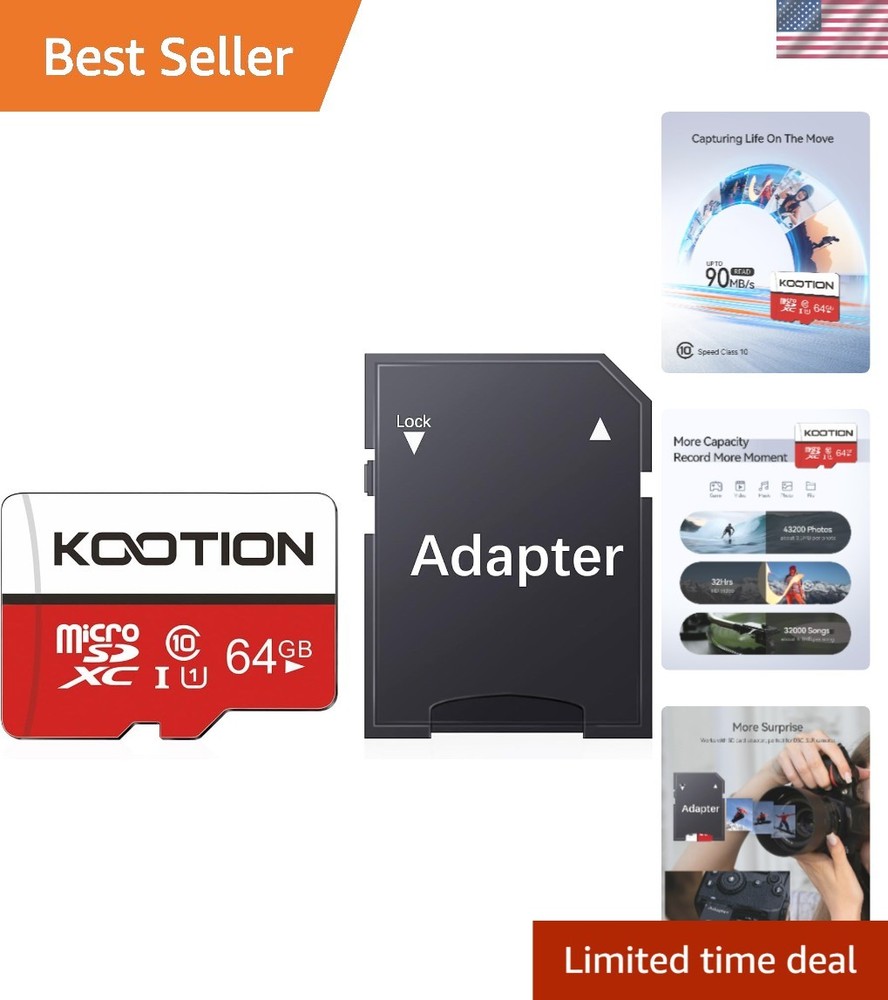 64GB Micro SDXC Memory Card with 90MB/s Speed - Versatile Compatibility