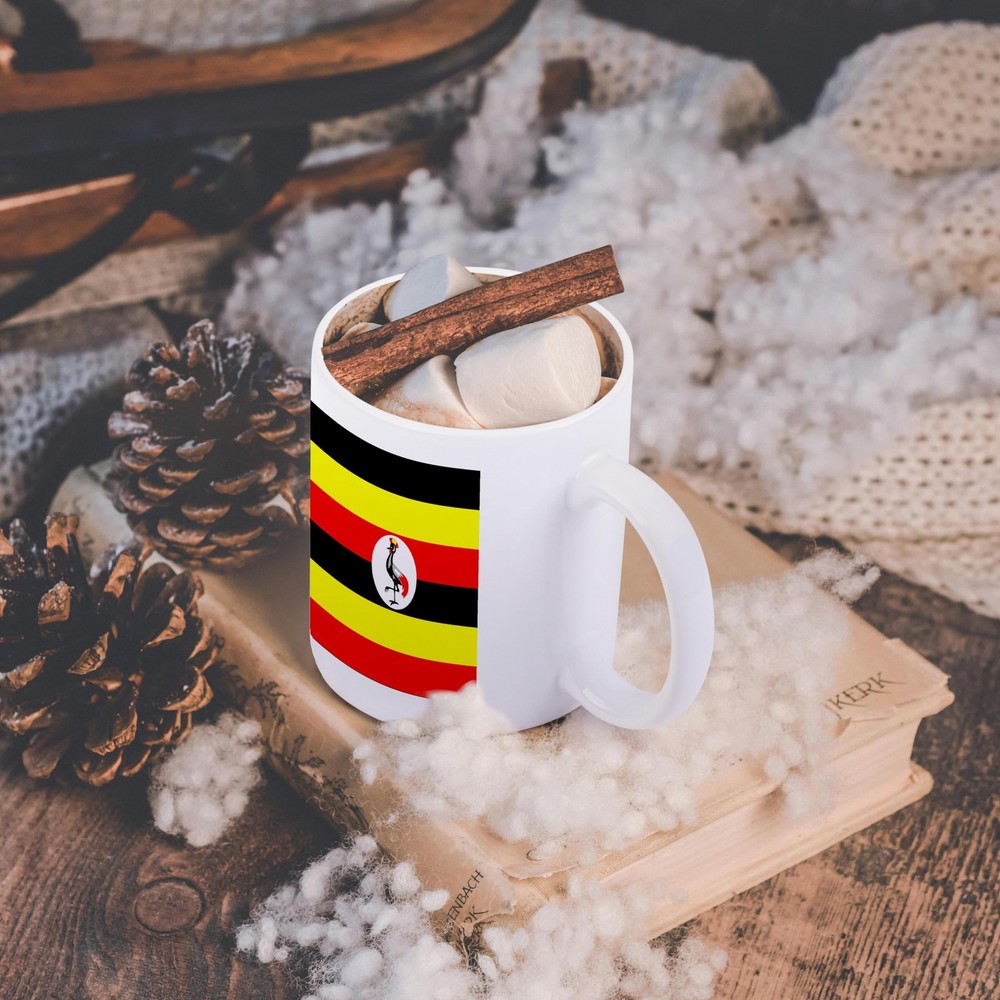 3dRose Uganda Flag Ceramic Mug, 11-Ounce