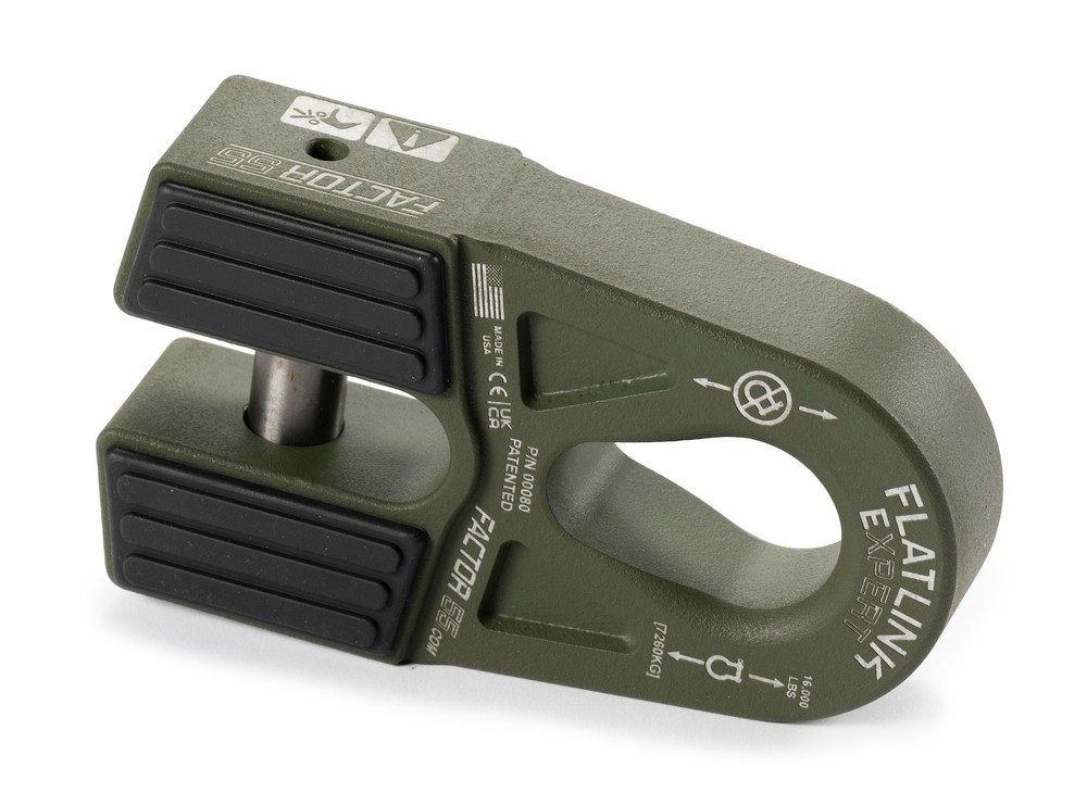 Factor 55 00080-14 FLATLINK " E" EXPERT WINCH SHACKLE MOUNT OD GREEN