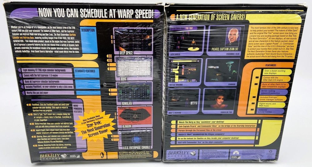 Star Trek: The Next Generation PC Software, Address Book, Calendar, Screen Saver