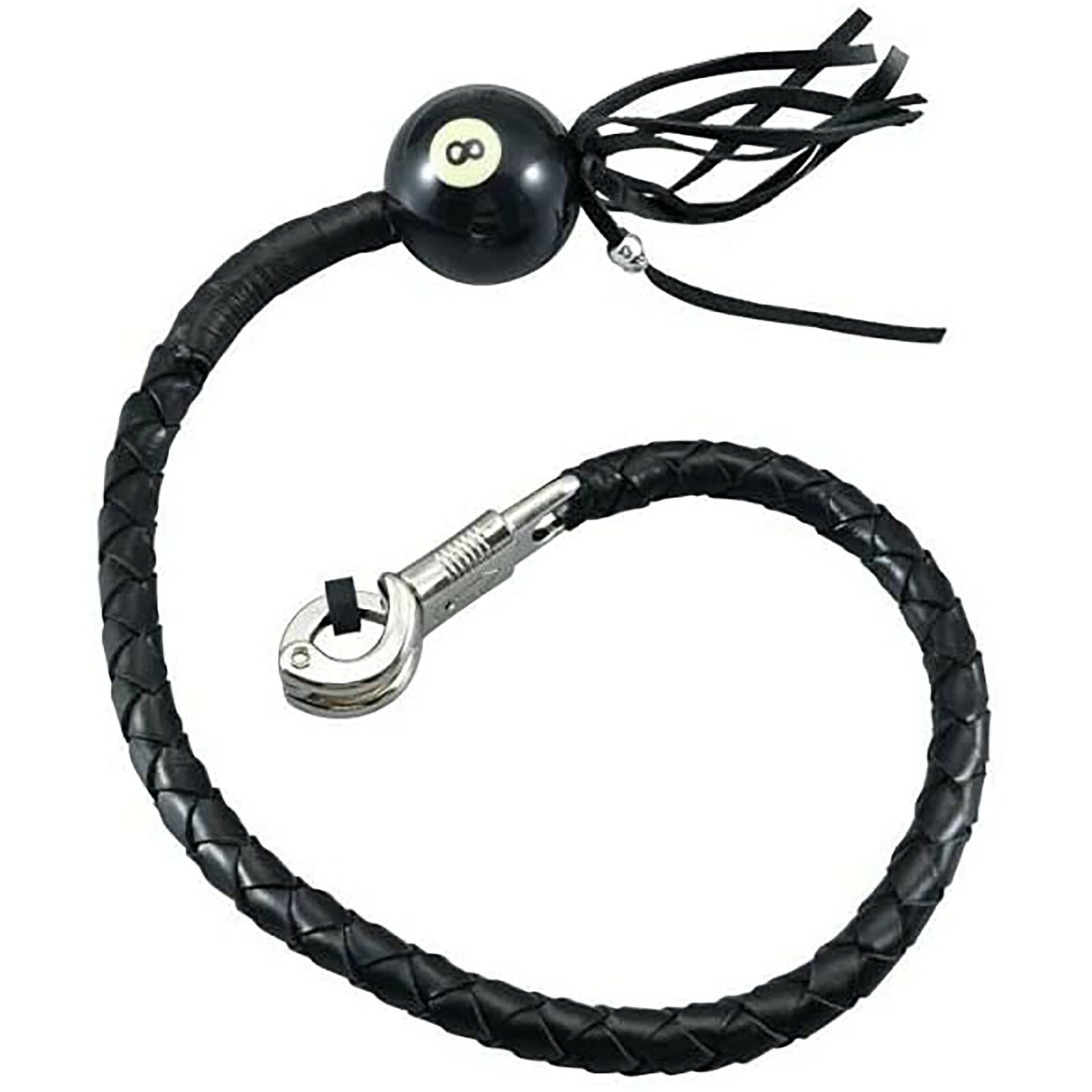 36" Leather Motorcycle Get Back Whip for Handlebar Biker Whip With Pool Ball