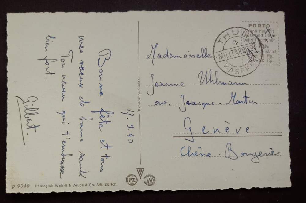 SWITZERLAND FIELDPOST POSTKARTE K2