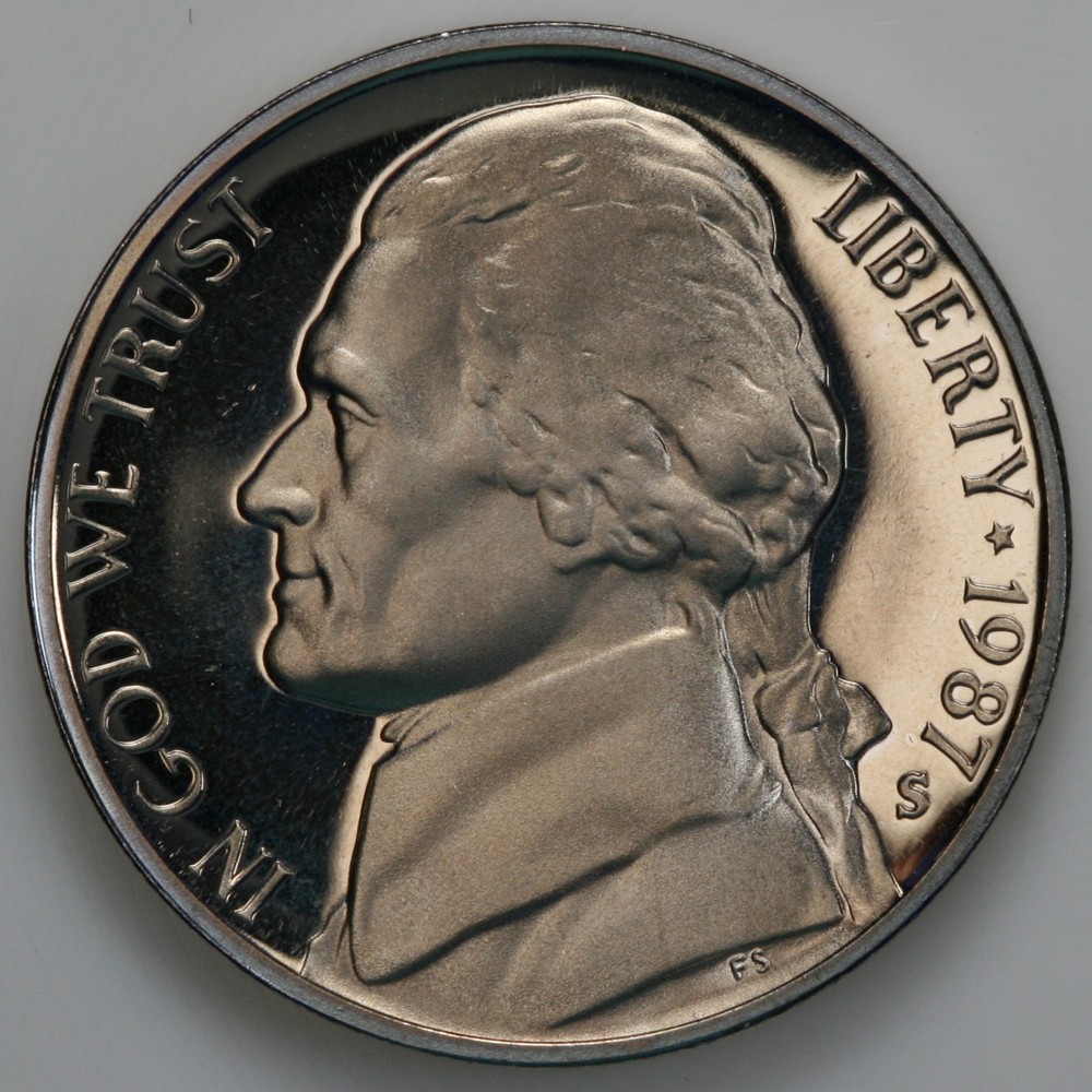 1987 S Gem DCam Proof Jefferson Nickel