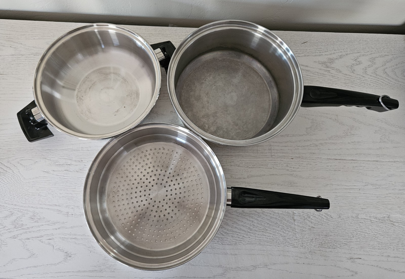 Kitchen Craft Stainless Steel Cookware West Bend Saucepan Pot w/ Steamer & Lid