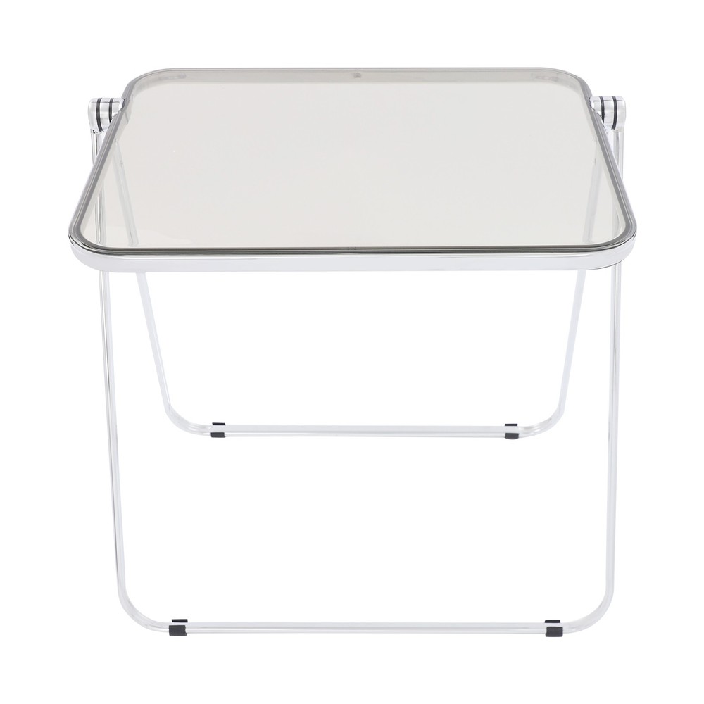 Clear Foldable Side Storage Table Tiny Desk For Home Office Small Computer Desk