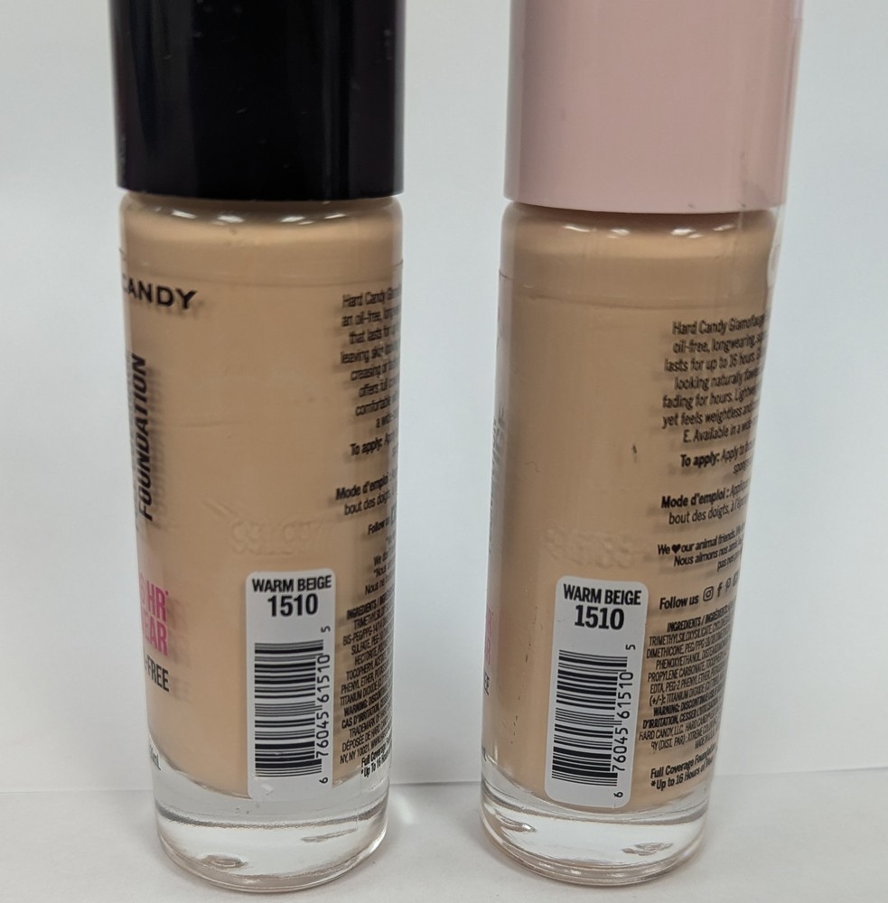 3 PACK HARD CANDY FULL COVERAGE FOUNDATION WARM BEIGE 1510 SEE DESCRIPTION