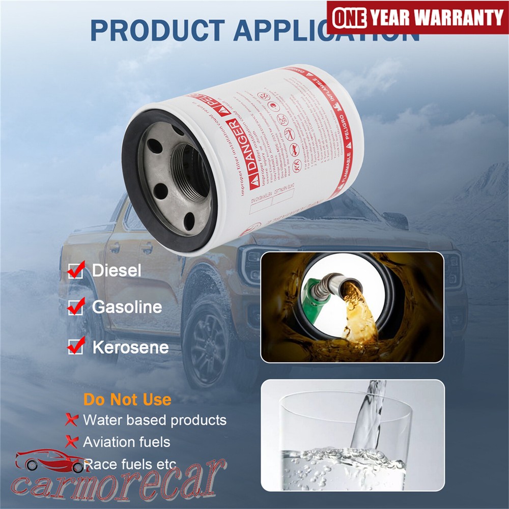 Fuel Filter Element 30 Micron Spin-on, 25 GPM Disel Gasoline
