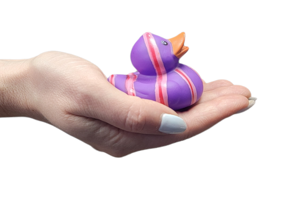 Multi-Color Pattern Rubber Squicky Duckies (2") Standard Size. (12 Pack)