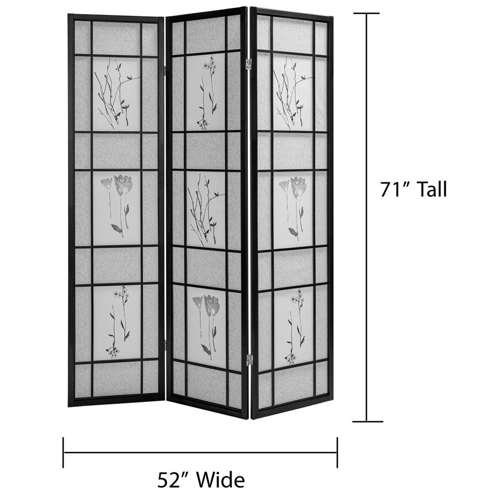 3 or 4 Panel Room Divider Privacy Screen Panel Floral Botanical Print NEW