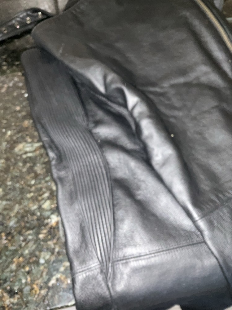 Harley Davidson Black Leather Chaps Size Large Excellent Condition