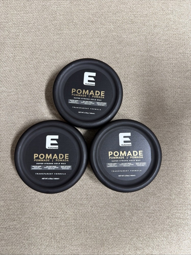 3x Elegance Transparent Formula Pomade Super Strong Hold Wax 4.73 OZ. (3 Pack)