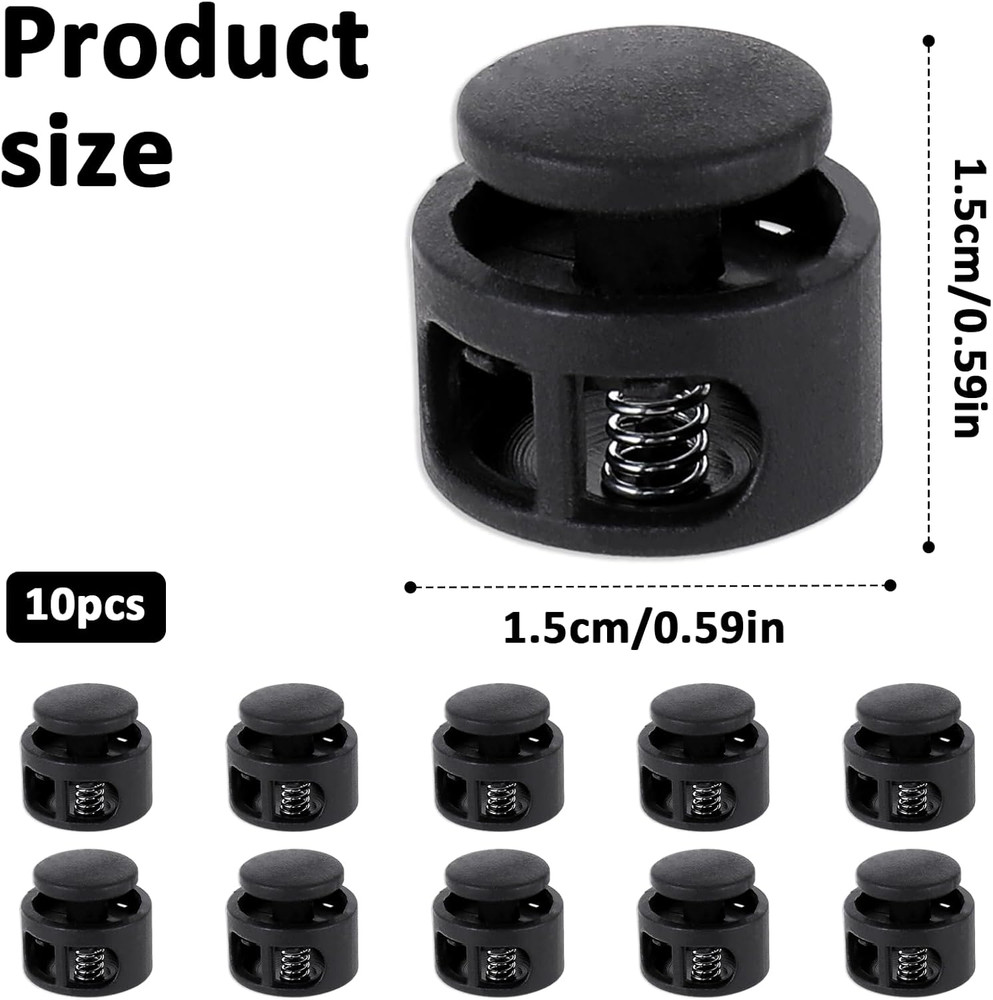 10 Pcs Elastic Shoe Lace Locks for Drawstrings - Secure & Easy to Use