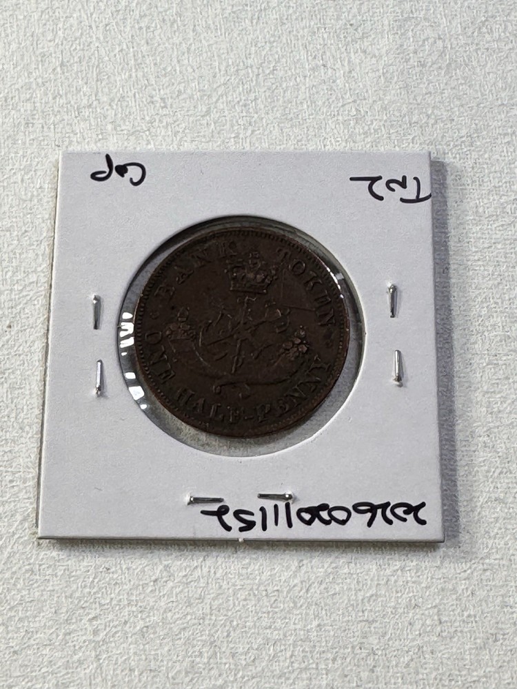 1852 Upper Canada 1/2 Penny Cleaned