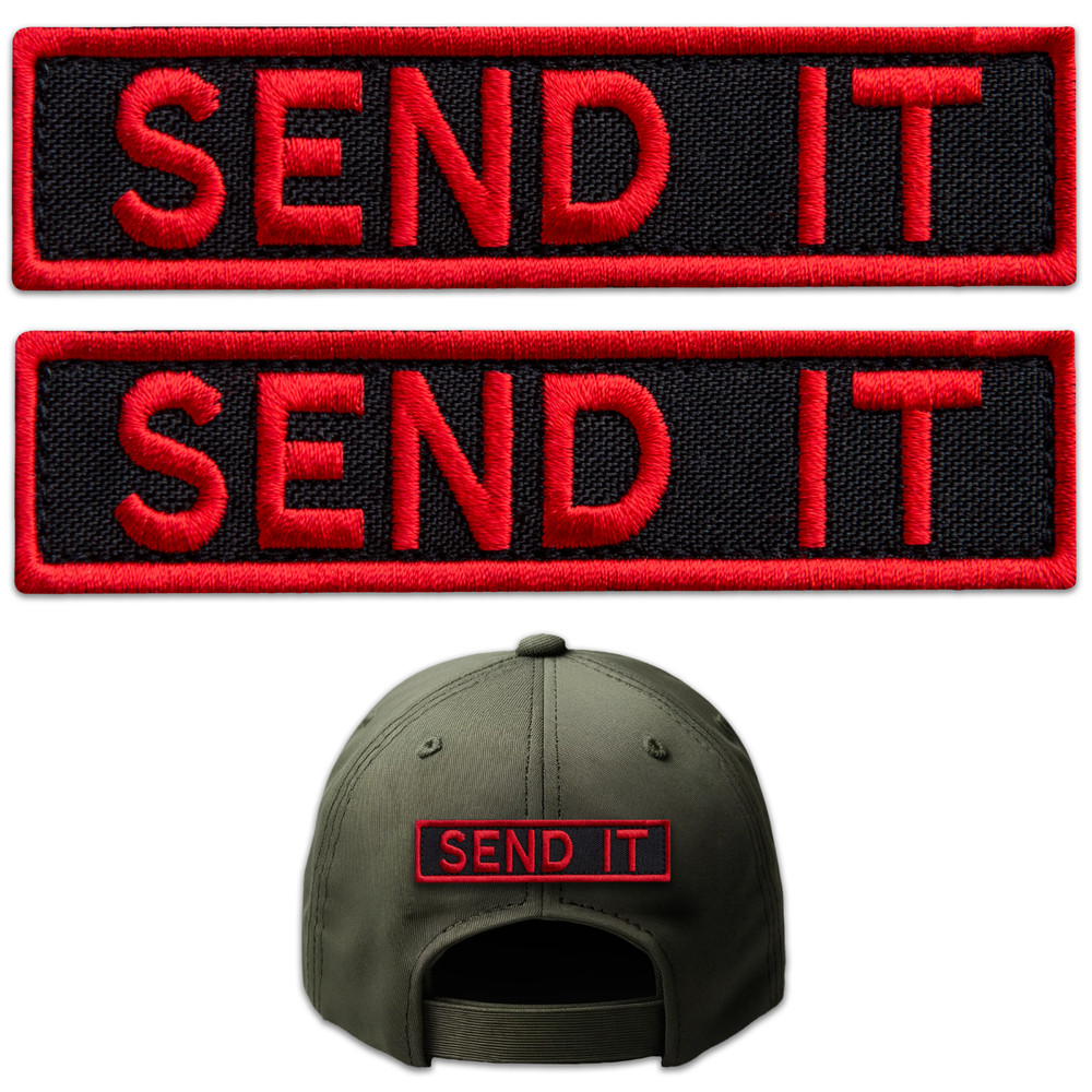 SEND IT Patch Set – 2 Pieces Durable Tactical Morale Patches for Backpacks