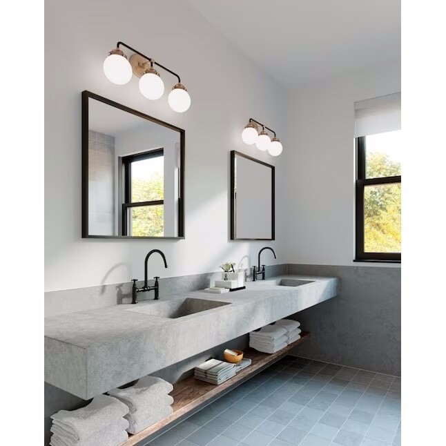 Generation Lighting kit square mirror by feiss Midnight Black