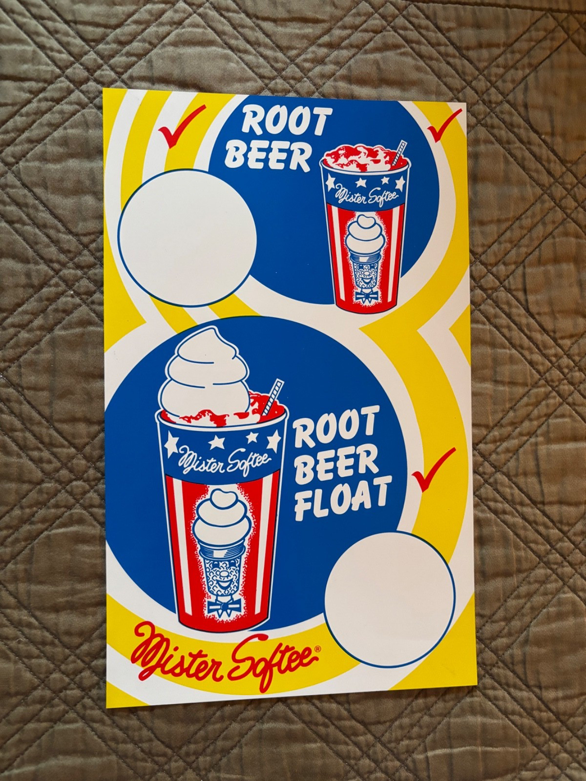 11” Mr. Softee Ice Cream Signs lot of 3 TwinkleTop Cone Head, Root Beer, Jimmies