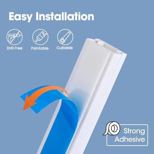 116in Cord Hider Kit Paintable Cable Raceway White