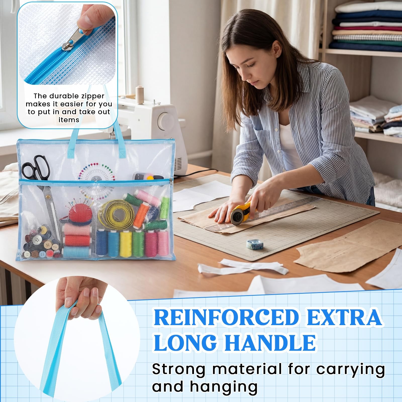 24 x 36 Inch Sewing Project Bag Oversized Needlepoint Project Bag for Sewing ...