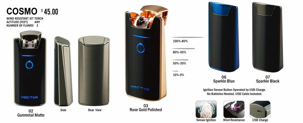 Vector - Cosmo Electric Double Arc Lighter Sparkle Black - VECTORCOSMO BLACK