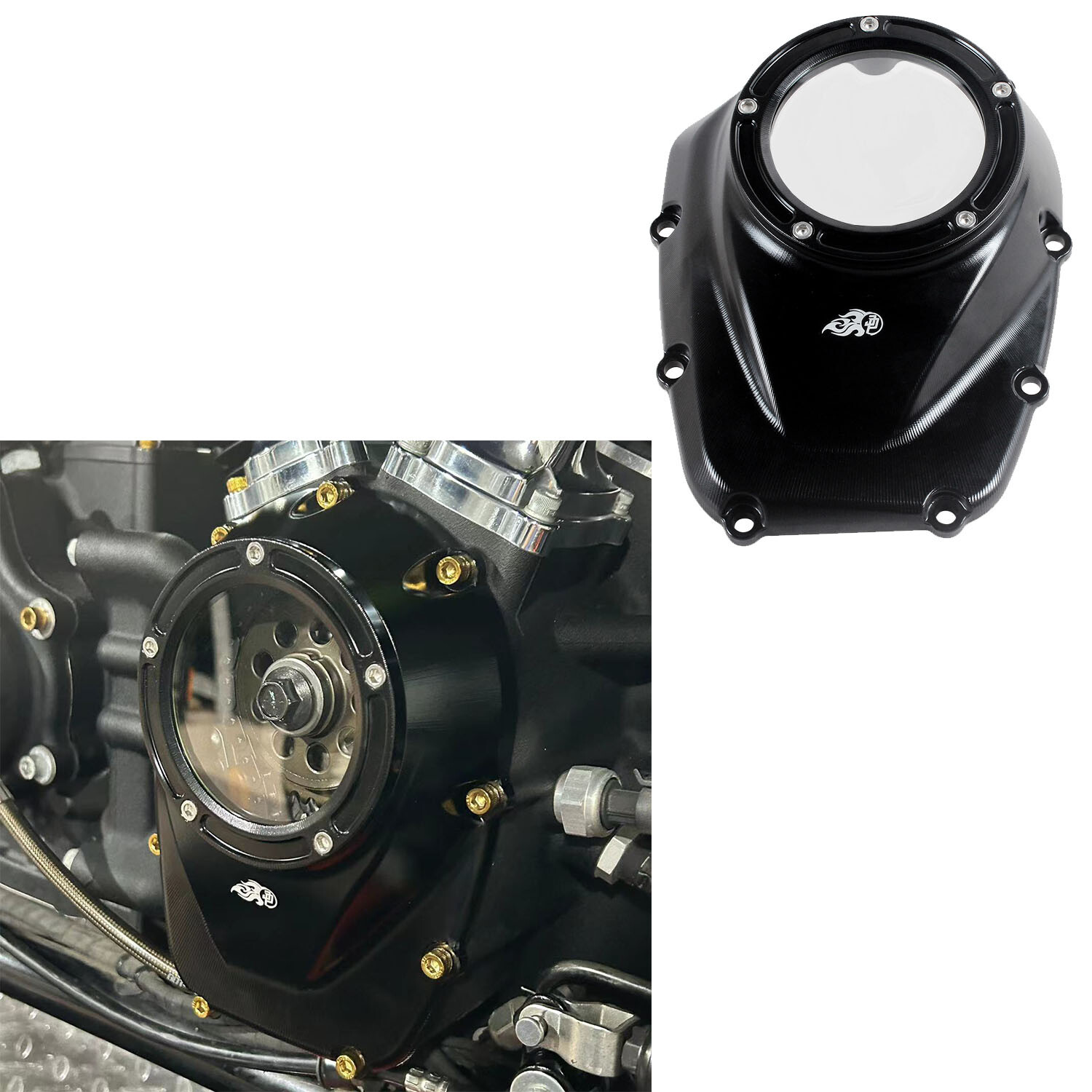 Black Transparent Camshaft Cover for Harley M8 Touring Road Street Glide 2017-23