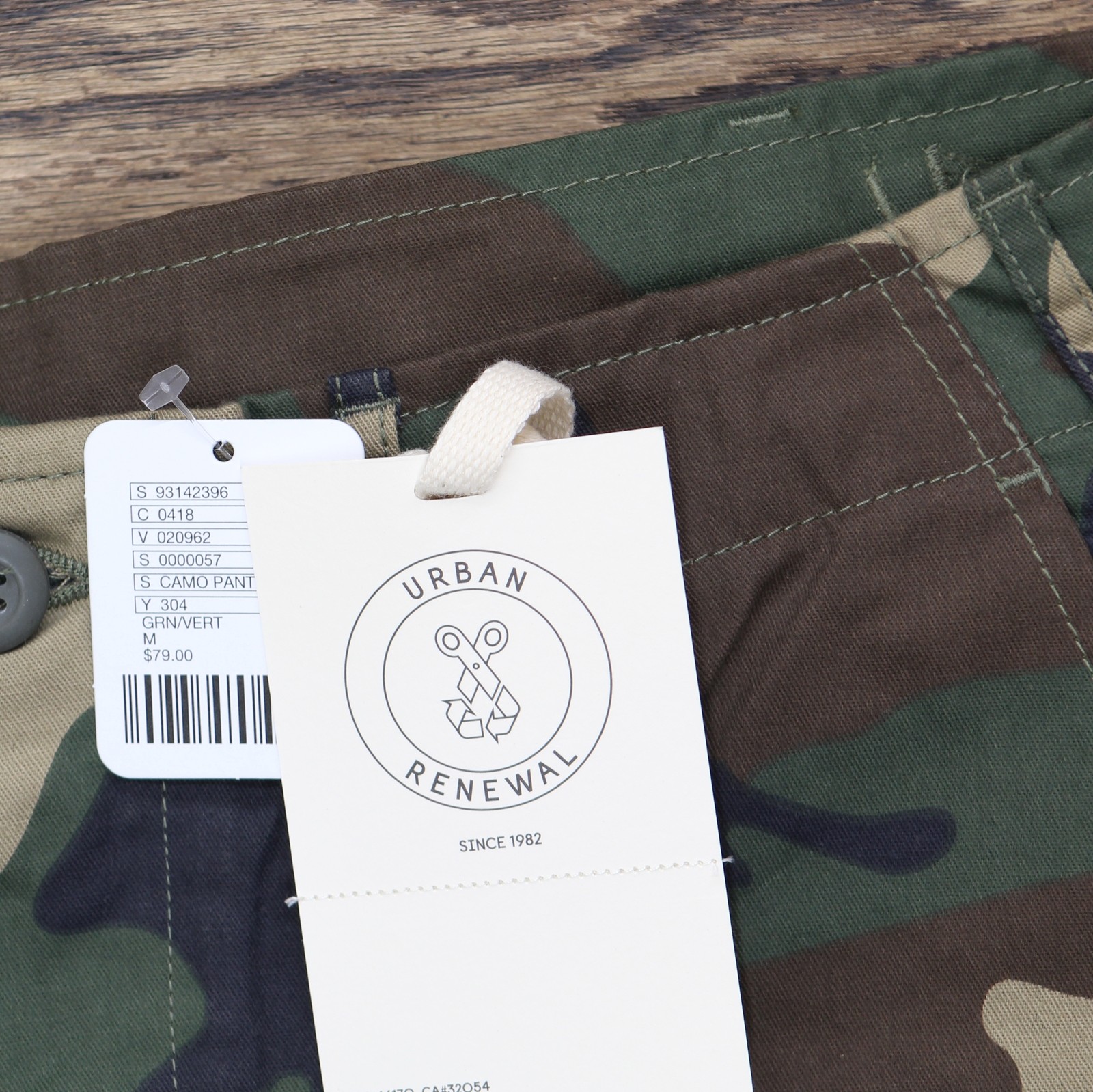 Urban Renewal Womens Cargo Military Straight Leg Pants Camo Green M