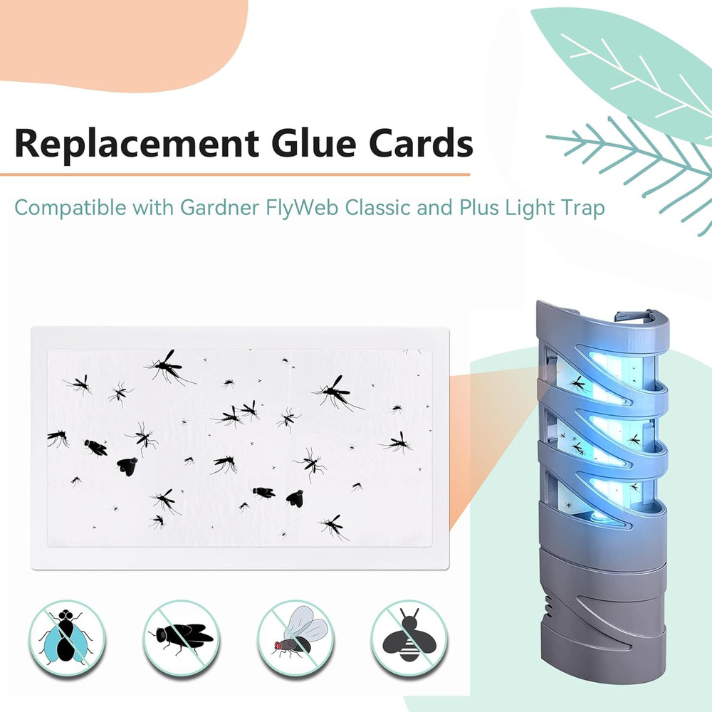 20 Pack Replacement Fly Glue Boards, Compatible with Gardner Flyweb Fly Classic
