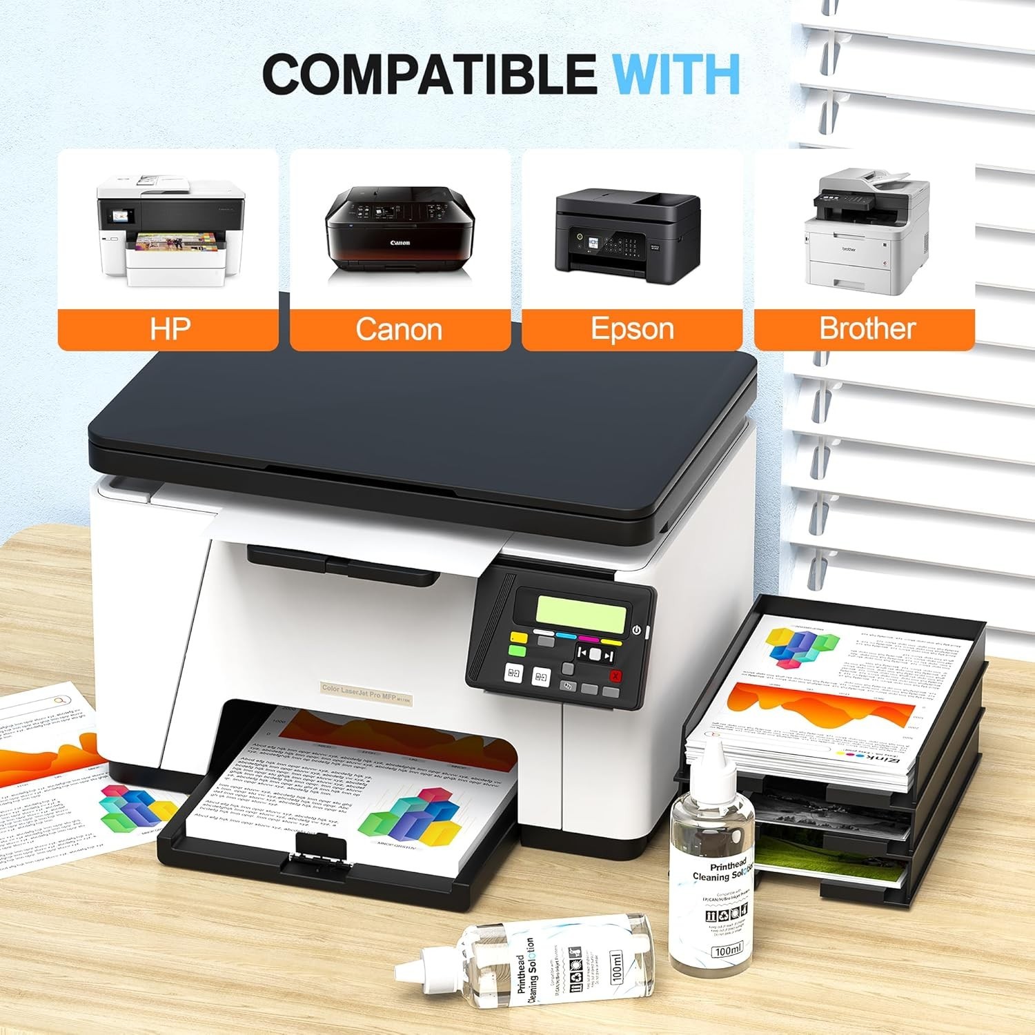 Printhead Cleaning Kit HP, Epson,Canon, Brother & Lexmark 100ml High Efficiency